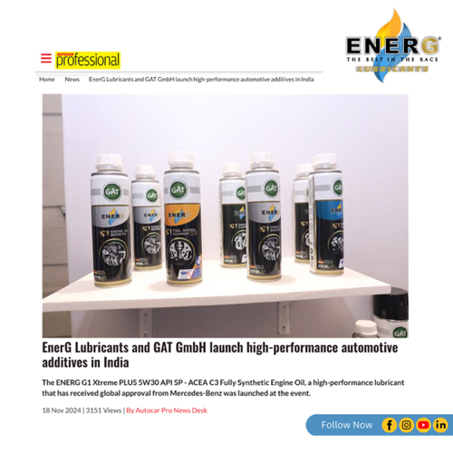 Autocar Professional screenshot of EnerG and GAT launch